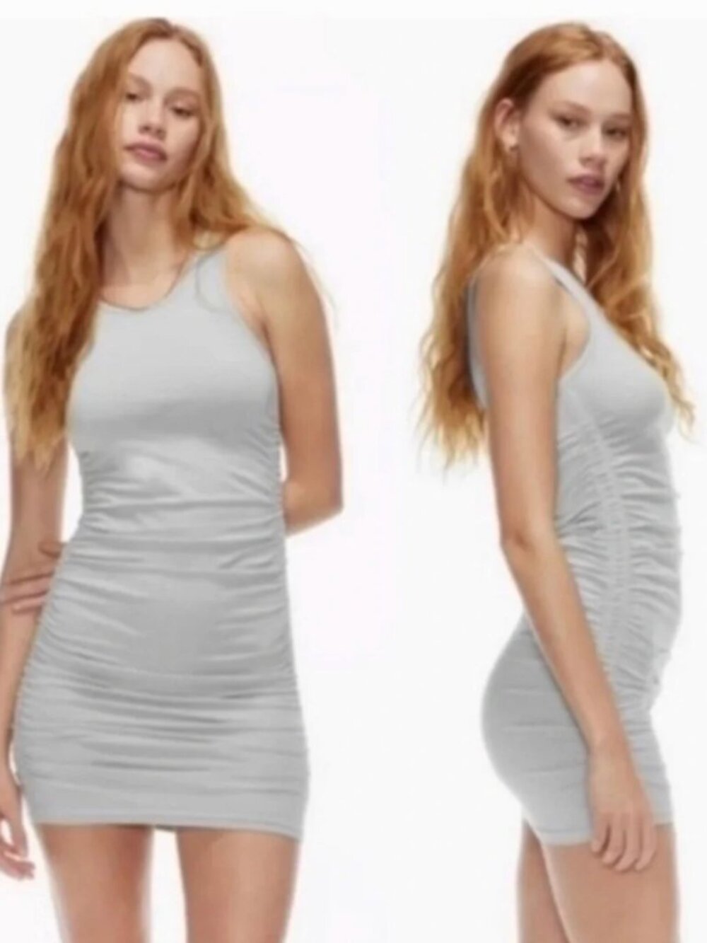 TNA Aritzia Chill Malibu Tank Dress in Heather Grey
